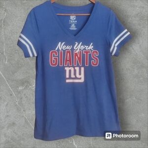 New York Giants NFL Team Apparel blue graphic ringer tee size women's medium